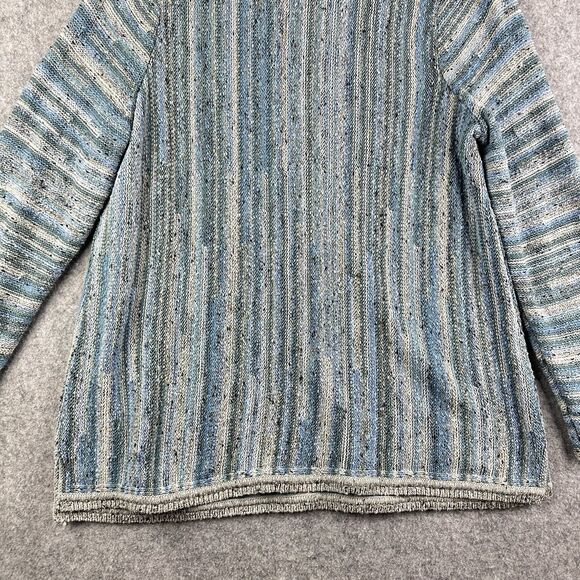 J Jill Sweater Womens XL Blue Confetti Striped Stretch Knit Pullover Coastal - Picture 7 of 14